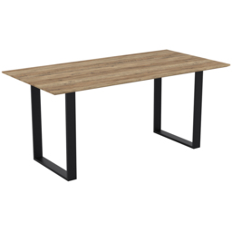 Antibes 6 Seater Wood Effect Dining Table Black - Brown - LPD Home - Wilko - thumbnail 3