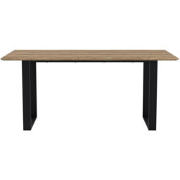 Antibes 6 Seater Wood Effect Dining Table Black - Brown - LPD Home - Wilko - thumbnail 4