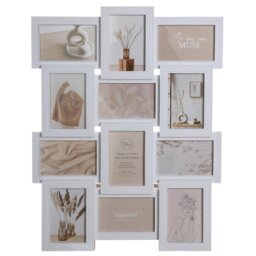 Selby White 12 Multi-Aperture Photo Frame - Size: A6 - The Port. Co Gallery - Wilko