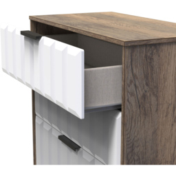 Crowndale New York 3 Drawer White Matt and Vintage Oak Deep Chest of Drawers Ready Assembled - Wilko - thumbnail 7