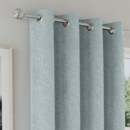 Enhanced Living Austin Blue Plain Thermal Blackout Eyelet Curtains 117 x 183cm - Size: W 117 x D 183cm - Wilko - thumbnail 4