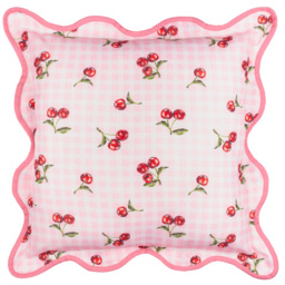 Furn Fruits Pink Cherries Gingham Check Cushion 45 x 45cm - Wilko - thumbnail 4