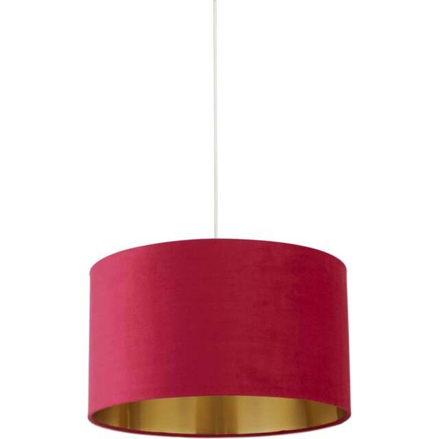 Lighting Collection Burgundy Gold Inner Velvet Drum Shade 45cm - Size: 26 x 45 x 45cm - Red - Wilko - image 1