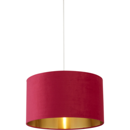 Lighting Collection Burgundy Gold Inner Velvet Drum Shade 45cm - Size: 26 x 45 x 45cm - Red - Wilko - thumbnail 4