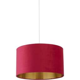 Lighting Collection Burgundy Gold Inner Velvet Drum Shade 45cm - Size: 26 x 45 x 45cm - Red - Wilko - thumbnail 1