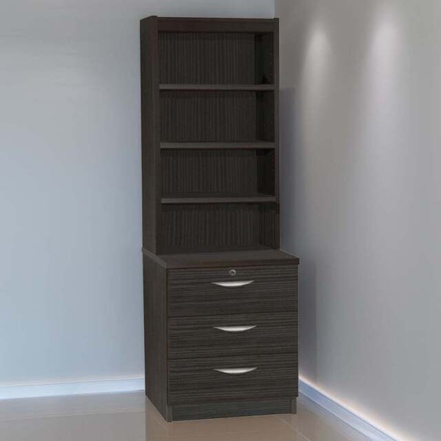 R White Cabinets 3 Drawer 4 Shelf Black Storage Chest with Hutch - Wilko - image 1