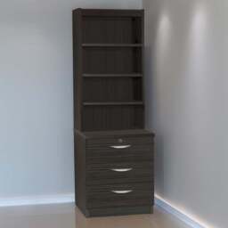 R White Cabinets 3 Drawer 4 Shelf Black Storage Chest with Hutch - Wilko - thumbnail 1