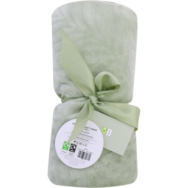 Embossed Leaf Throw Green - Wilko - image 1