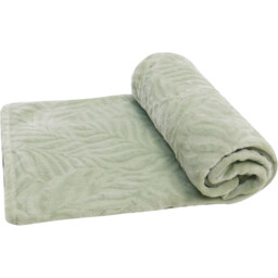 Embossed Leaf Throw Green - Wilko - thumbnail 3