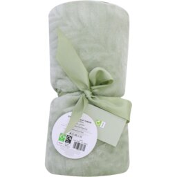 Embossed Leaf Throw Green - Wilko