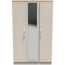 Crowndale Kent 3 Door Kashmir Ash and Modern Oak Mirror Wardrobe - White - Wilko - thumbnail 4