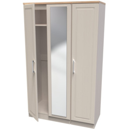 Crowndale Kent 3 Door Kashmir Ash and Modern Oak Mirror Wardrobe - White - Wilko - thumbnail 7