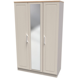 Crowndale Kent 3 Door Kashmir Ash and Modern Oak Mirror Wardrobe - White - Wilko - thumbnail 3