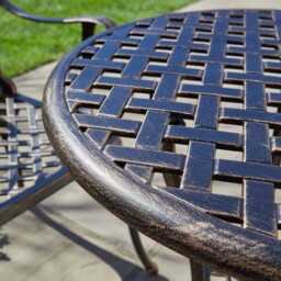 Home Source Aspen 2 Seater Brown Aluminium Lattice Patio Bistro Set - Wilko - thumbnail 6