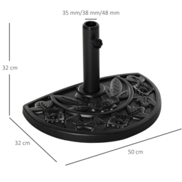 Outsunny 10kg Parasol Base - Size: 32 x 32 x 50cm - Black - Wilko - thumbnail 7