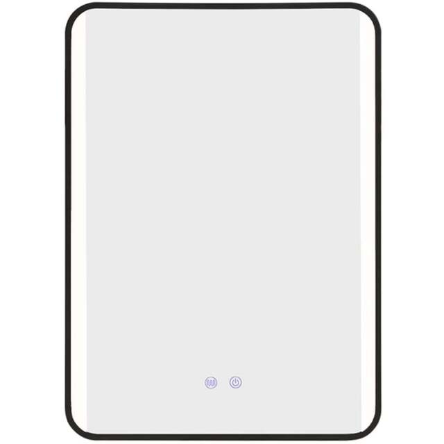 Living and Home Black Frame LED Bathroom Vanity Mirror 50 x 70cm - Size: 70 x 50cm - Wilko - image 1