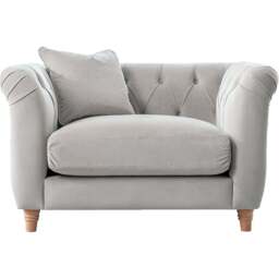 Elsie Chesterfield 5 Seater Chalk Plush Velvet Sofa Suite - Grey - Wilko - thumbnail 5