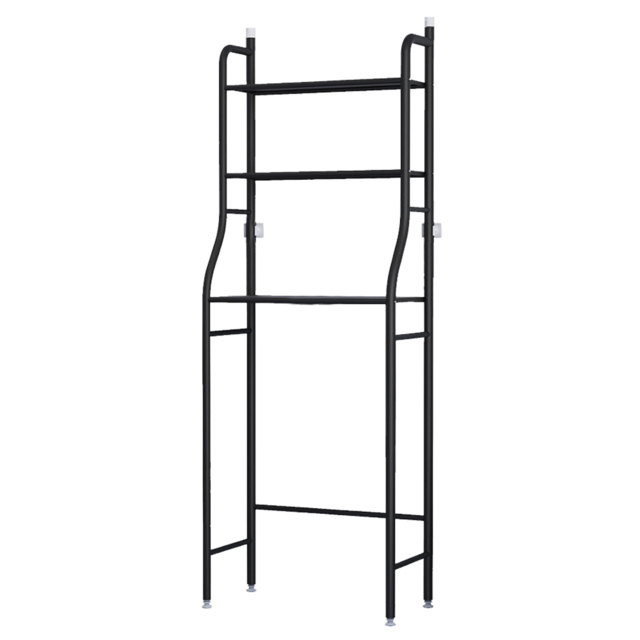 Living and Home 3-Tier Black Metal Over Toilet Bathroom Storage Rack - Size: 26 x 50 x 160cm - Wilko - image 1