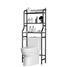 Living and Home 3-Tier Black Metal Over Toilet Bathroom Storage Rack - Size: 26 x 50 x 160cm - Wilko - thumbnail 4