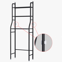Living and Home 3-Tier Black Metal Over Toilet Bathroom Storage Rack - Size: 26 x 50 x 160cm - Wilko - thumbnail 5