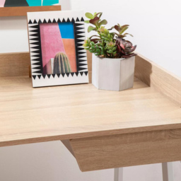 Premier Housewares Bradbury Single Drawer Natural Oak Desk - Size: 103 x 60 x 84cm - Cream - Interiors by Premier - Wilko - thumbnail 4