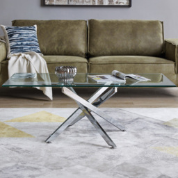 Furniturebox Tavlo Silver Coffee Table - Size: 120 x 60 x 45cm - Wilko - thumbnail 1