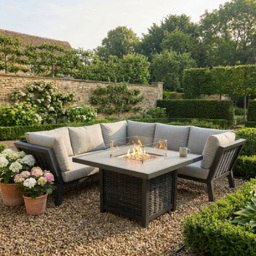 Siena 5 Seater Firepit Corner Set - Beige - Wilko