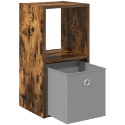 vidaXL Single Drawer Single Shelf Smoked Oak Wooden Bedside Table - Brown - Wilko - thumbnail 6