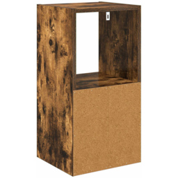 vidaXL Single Drawer Single Shelf Smoked Oak Wooden Bedside Table - Brown - Wilko - thumbnail 7