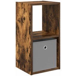 vidaXL Single Drawer Single Shelf Smoked Oak Wooden Bedside Table - Brown - Wilko - thumbnail 3