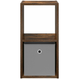 vidaXL Single Drawer Single Shelf Smoked Oak Wooden Bedside Table - Brown - Wilko - thumbnail 5