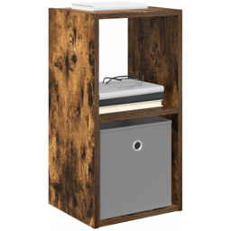 vidaXL Single Drawer Single Shelf Smoked Oak Wooden Bedside Table - Brown - Wilko - thumbnail 4