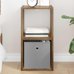 vidaXL Single Drawer Single Shelf Smoked Oak Wooden Bedside Table - Brown - Wilko