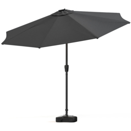 Living and Home Dark Grey Solar LED Crank and Tilt Parasol with Plastic Fillable Base 3m - Wilko - thumbnail 4