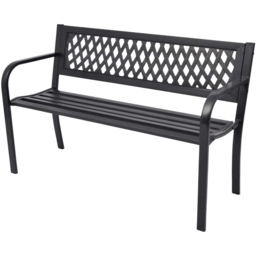 Home Source Lara 2 Seater Black Metal Garden Bench - Wilko - thumbnail 3