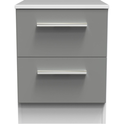 Crowndale Contrast 2 Drawer Dusk Grey and White Compact Bedside Cabinet Ready Assembled - Dusk Grey & White - Wilko - thumbnail 7