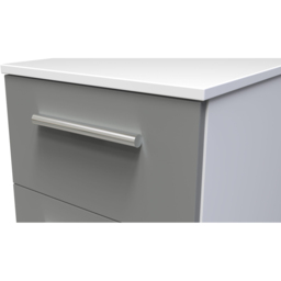 Crowndale Contrast 2 Drawer Dusk Grey and White Compact Bedside Cabinet Ready Assembled - Dusk Grey & White - Wilko - thumbnail 5