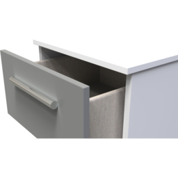 Crowndale Contrast 2 Drawer Dusk Grey and White Compact Bedside Cabinet Ready Assembled - Dusk Grey & White - Wilko - thumbnail 6