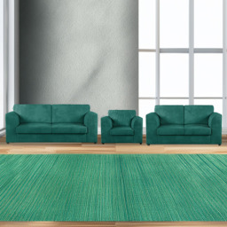 Luxor 6 Seater Teal Jumbo Cord Sofa Suite with Full Back - Green - Wilko - thumbnail 1