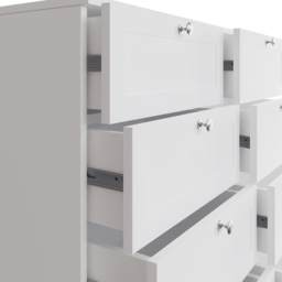 FWStyle Artus 8 Drawer White Panelled Chest of Drawers - Wilko - thumbnail 6