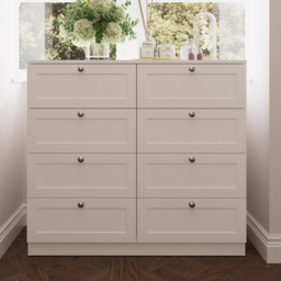 FWStyle Artus 8 Drawer White Panelled Chest of Drawers - Wilko - thumbnail 5