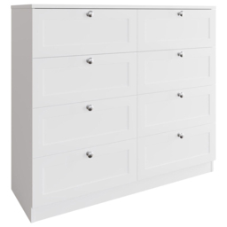 FWStyle Artus 8 Drawer White Panelled Chest of Drawers - Wilko - thumbnail 3