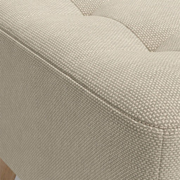 Living and Home Beige Linen Fabric Padded Wooden Leg Footstool - Size: 40 x 39.5 x 39.5cm - Cream - Wilko - thumbnail 7