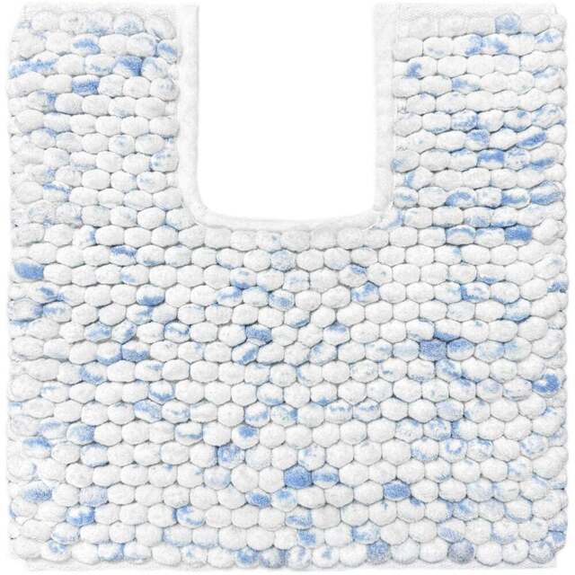 Allure Bath Fashions Luxury Marl Chunky Bobble Blue Pedestal Toilet Mat 50 x 50cm - Size: 50 x 50 x 1cm - Wilko - image 1