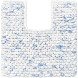 Allure Bath Fashions Luxury Marl Chunky Bobble Blue Pedestal Toilet Mat 50 x 50cm - Size: 50 x 50 x 1cm - Wilko - thumbnail 1