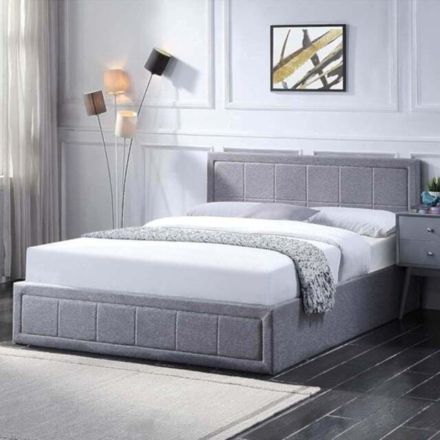Portland Small Double Ottoman Bed Frame with Mattress and Storage - Grey - Wilko - image 1