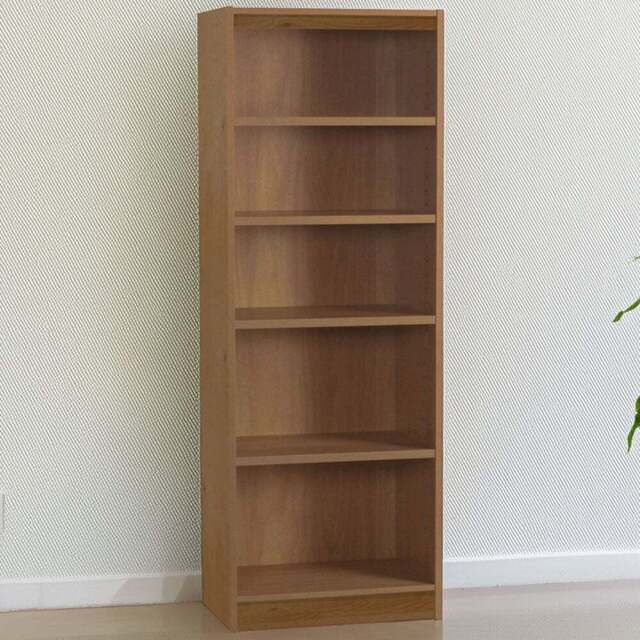 R White Cabinets 5 Shelf Brown Wide Tall Bookcase - Size: 182.8 x 60 x 36.6cm - Wilko - image 1