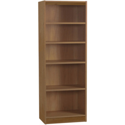 R White Cabinets 5 Shelf Brown Wide Tall Bookcase - Size: 182.8 x 60 x 36.6cm - Wilko - thumbnail 3