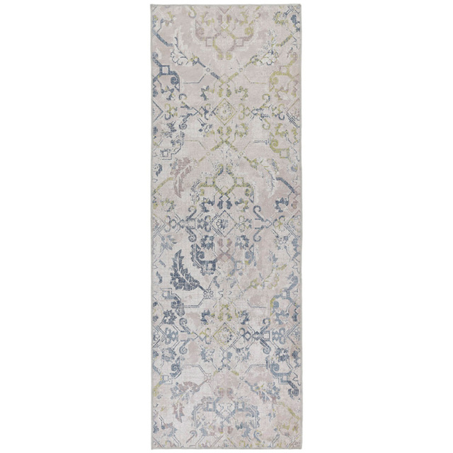 Origins My Washable Blue Grey and Off White Florence Rug 67 x 200cm - Multi - Origins Rugs - Wilko - image 1