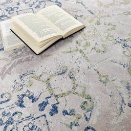 Origins My Washable Blue Grey and Off White Florence Rug 67 x 200cm - Multi - Origins Rugs - Wilko - thumbnail 6